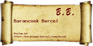Barancsek Bercel névjegykártya